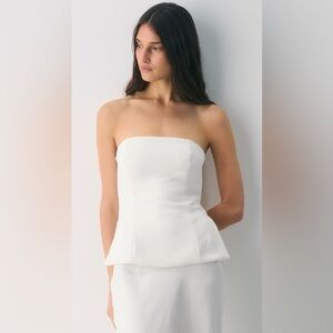 Aritzia Posh Tube Top - Crepette Women’s Size 4 Light Birch Brand New